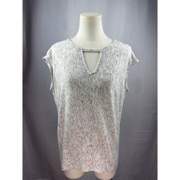 Michael Stars Womens Small Grey & White Speckled Cap Sleeve Top - Picture 2 of 5